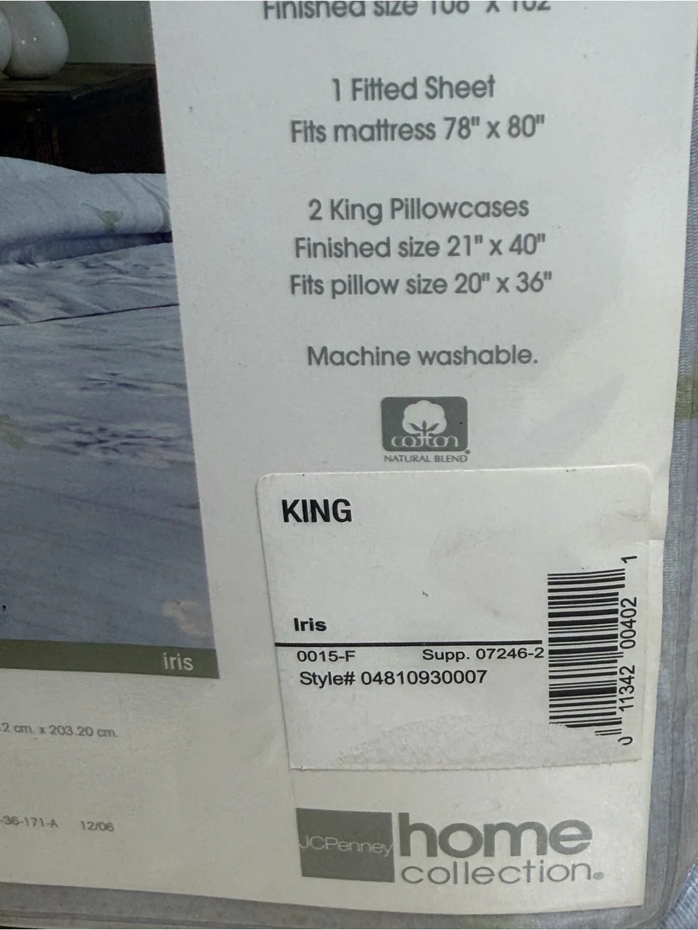 NWT JCPenney King Sheet Set 4 PC Bed Sheets Vintage Floral Iris Blue New